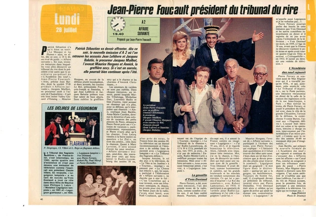 COUPURE DE PRESSE Clipping 1986 Jean Pierre Foucault Tribunal du Rire