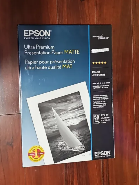 Epson Ultra Premium Matte InkJet 13x19 Presentation Paper 50 Sheets White 51 lb. 2