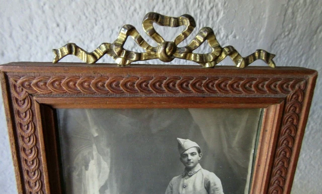 Pretty French Original Antique Picture Frame Louis Xv Style Ribbon Knot 2