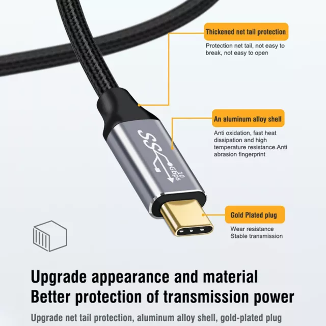 Type C 3.1 Gen2 PD Fast Charger Cable 10Gbps Data Cord for Switch (1.5m) FS2#