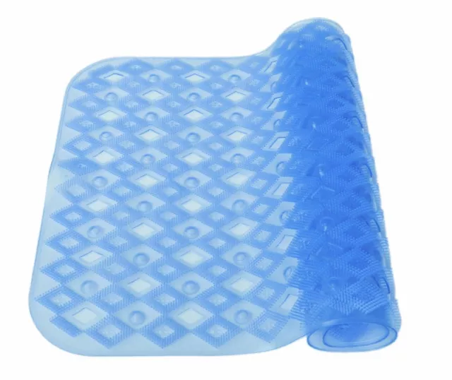 ONE PVC BATHTUB MAT NON-SLIP LARGE SIZE 19"x31" TUB MAT WITH SUCTION CUPS