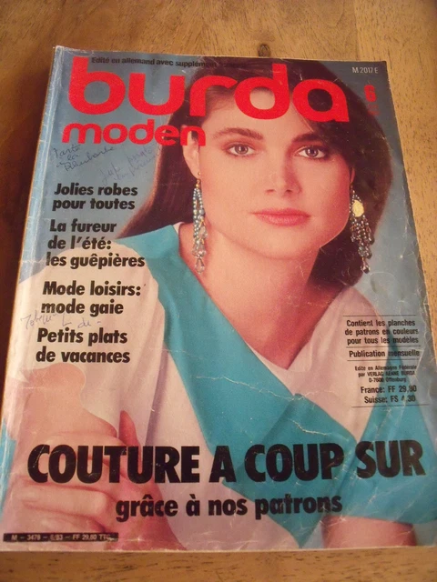 Magazine Burda Moden Mariage 1983 - Modèles Robes Chic Et Sport - Occasion