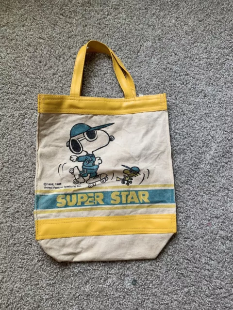 New Vintage Snoopy Woodstock Schulz Peanuts Canvas Tote Bag 1960s Charlie Brown