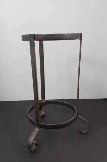 Small 2 tier Wrought Iron Metal Stand / 11.5" tall /About 6" around/ scroll feet