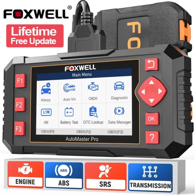 FOXWELL OBD2 Scanner Diagnostic Tool Car ABS SRS Transmission Engine Code Reader