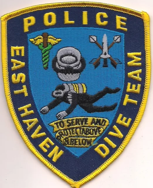 TAUCHER Police Patch DIVE Unit East Haven / Mass. Polizei Abzeichen SCUBA DIVER