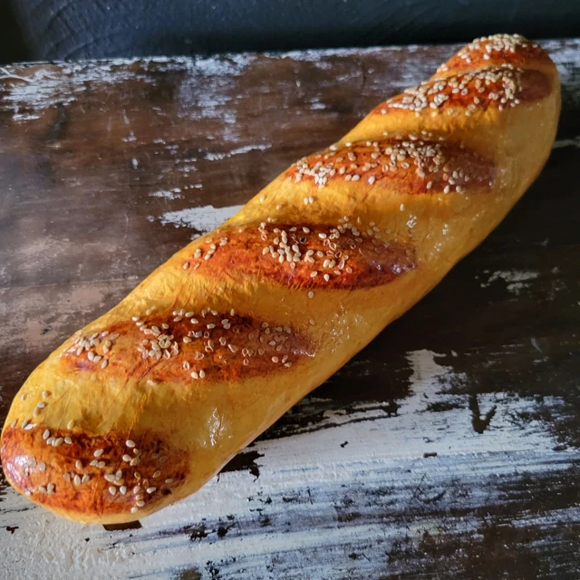 Faux Bread Loaf Sesame Seed Replica Faux Food Display TV / Movie Prop Realistic