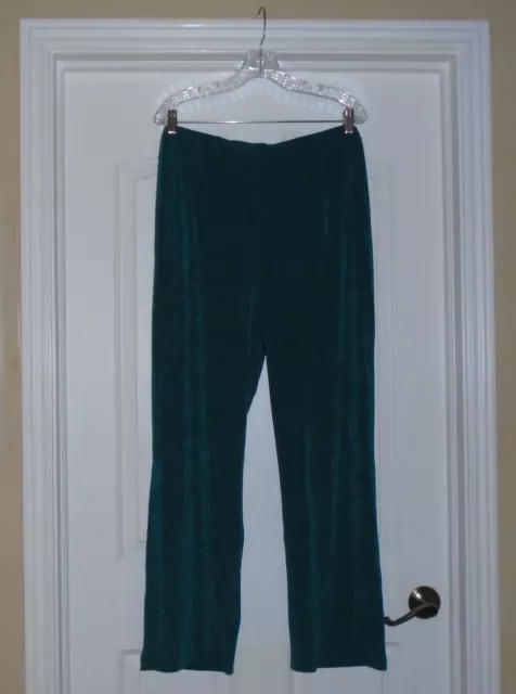 Chicos Travelers Pants Womens 2 US L Black Slinky Knit Crop Wide-Leg Side  Slit | eBay