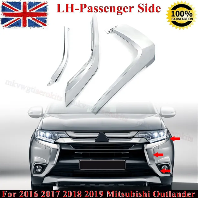 Left Passenger Side Front Bumper Molding Trim For Mitsubishi Outlander 2016-2019