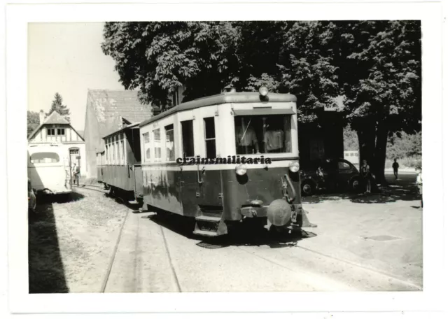 Orig. Foto MEG Lokomotive Triebwagen T6 + Wagen 45 & 14 Bahnhof SCHWARZTACH 1962