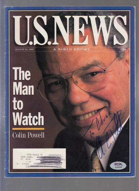 Colin Powell Signed 1995 US News Magazine 8/12 Autographed Military PSA/DNA