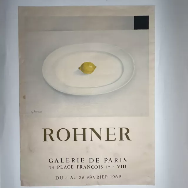 Georges ROHNER - 1969 Mourlot Art Exhibition Poster- Paris Gallery Realist Lemon