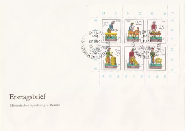 DDR Ersttagsbriefe - KB - auf FDC -A5- "Hist. Spielzeug - Berufe" - Mi. 2758-63