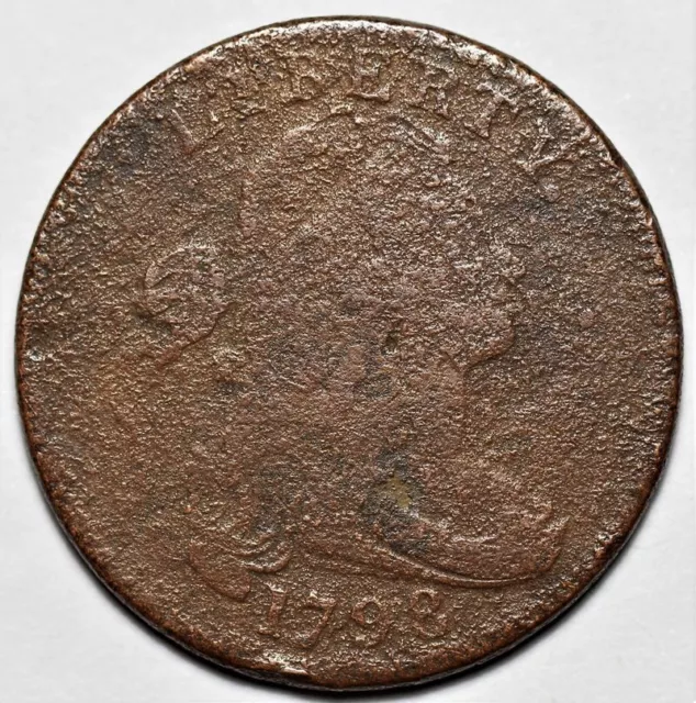 1798 Draped Bust Large Cent - Rotated Die - US 1c Copper Penny Coin - L43