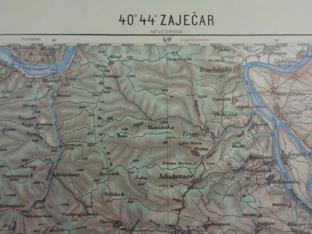 WW2 THIRD REICH map of YUGOSLAVIA entitled "ZAJECAR" (Now in SERBIA)