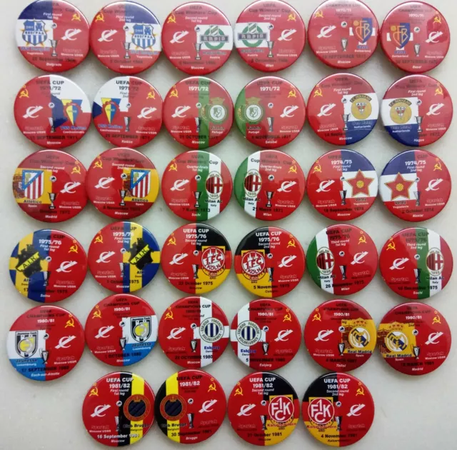 All SPARTAK Moscow Russia eurocups match badges 1966 - 2016...