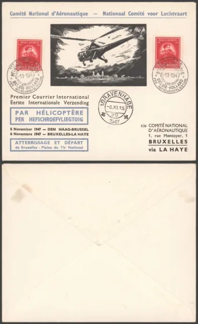 Belgium 1947 - Air Mail Cover Helicopter Flight to Netherlands R161