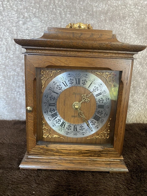 Vintage Fieges Mantle Clock Wooden Tested Working
