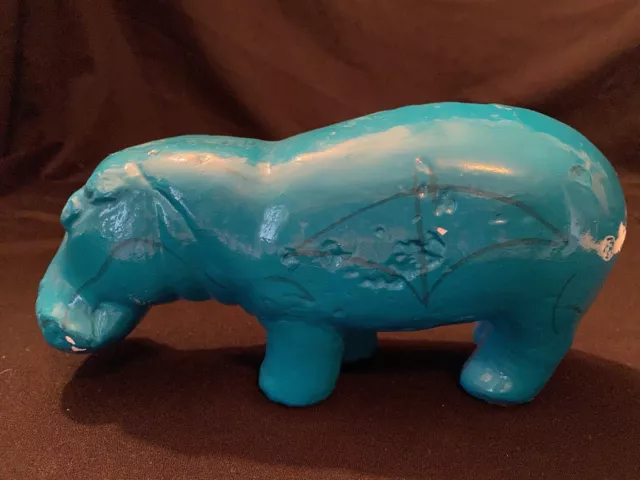 Vtg 1961 Bitossi William Rimini Blue Hippopotamus Hippo Figurine MMA Museum