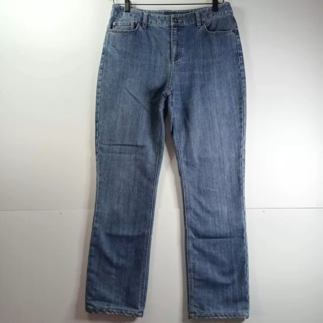 Sportscraft Womens Size 12 Blue Straight Leg Stretch Denim Jeans