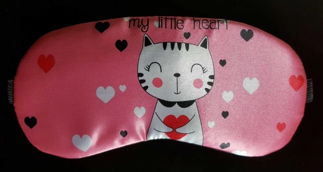 KATZE SCHLAFMASKE Augenbinde Schlafbrille Reisemaske Maske rosa Augenmaske NEU