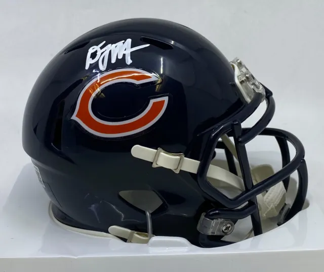 DJ Moore Signed Chicago Bears Speed Mini Helmet White AUTO BAS Hologram