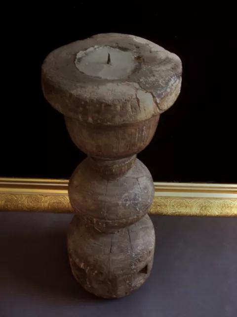 XXXL Antiker Kerzenständer Kerzenhalter aus Holz Antik / sehr gross