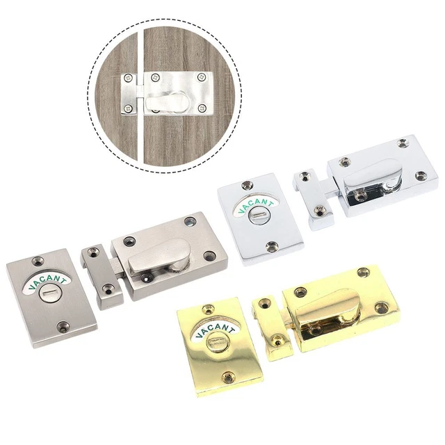 Lock Engaged Status SATIN BRASS WC Toilet Door Lock LED Indicator for Vacant and Engaged ...