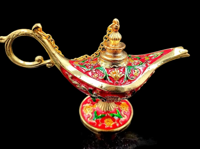 Lámpara Votiva Lujo Clásica Roja Aladino Esmalte Patrón Retro
