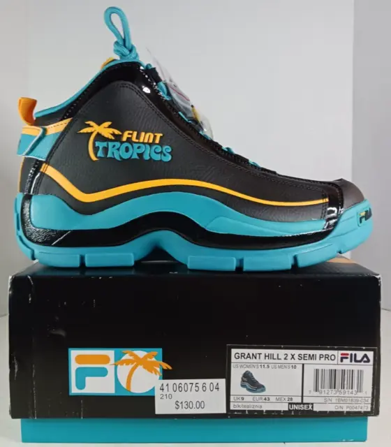 FILA Men's Grant Hill 2 x Semi Pro Flint Tropics Black Size 10