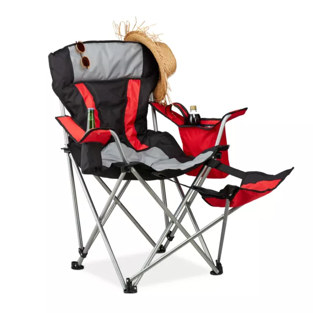 Fauteuil de pêche pliant chaise de camping pliable porte-boissons repose-pieds