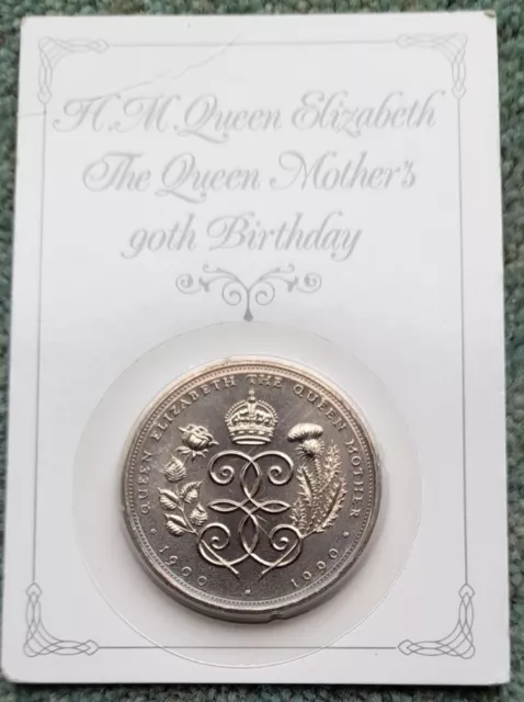 British crown coin Queen Mothers 90th Birthday 1990