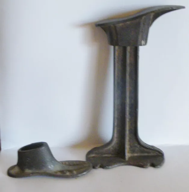 Antique Cast Iron Shoe Cobbler Stand & 2 Child's Form Mold C1 & D