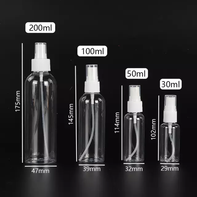 1-10PCS 200ML Travel Transparent Plastic Perfume Atomizer Empty Spray Bottle