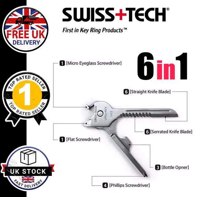Multi-Tool Schlüsselring Survival Tasche Flaschenöffner Schraubendreher Geschenk UK
