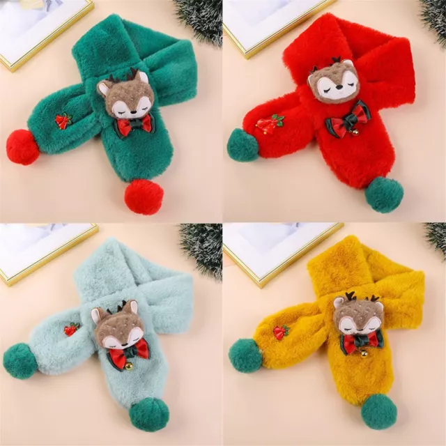 Winter Cute Warm Cartoon Children Scarf Christmas Neck Scarves Faux Fur Scarf