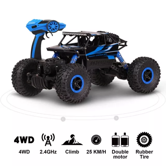 Remote Control RC Monster Truck Off Road Buggy Radio Cars 4WD Rechargeable 1:18