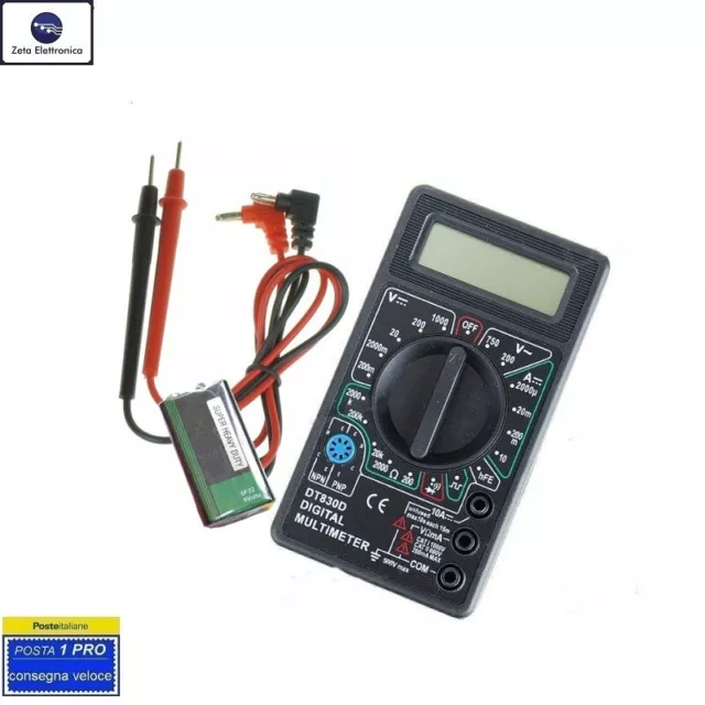 Tester Multimetro Digitale Dt830D Voltmetro Amperometro Display Lcd Con Batteria