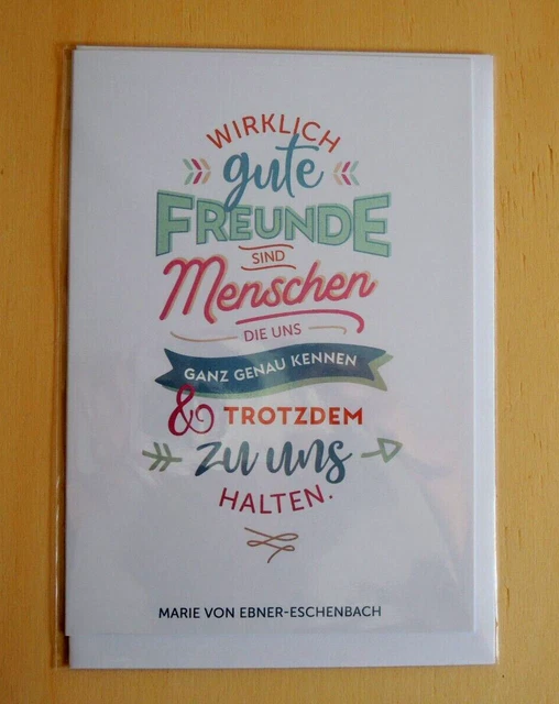 SPRUCH WIRKLICH GUTE Freunde sind Menschen .. Glückwunschkarte