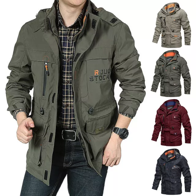 Hombre Invierno Cálido Impermeable Chaqueta Militar Combate Exterior Funci <