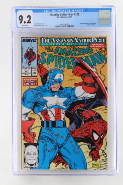 Amazing Spider-Man #323 - Marvel 1989 CGC 9.2 Captain America, Silver Sable and