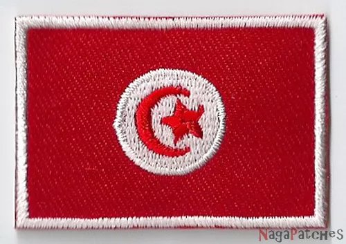 Écusson patch patche thermocollant drapeau Tunisie petit badge 45 x 30 mm