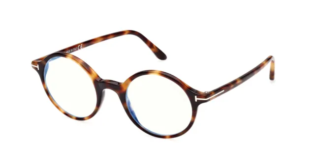 Lunettes de Vue Tom Ford FT 5834-B BLUE BLOCK BLONDE HAVANA 47/21/145 homme