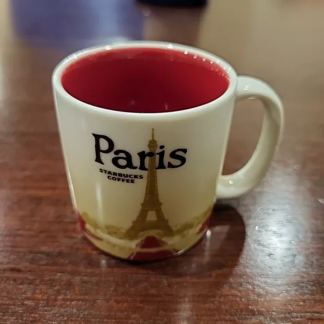 Starbucks Paris Espresso Cup Mini Mug 2011 3 oz Red Eiffel Tower Demitasse