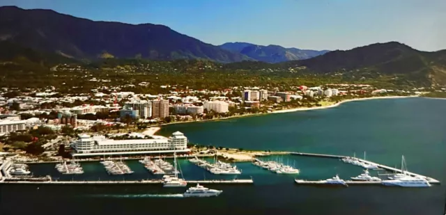 Vintage Postcard 4”x8” Shangri-La Hotel Marina Cairns Australia Aerial View