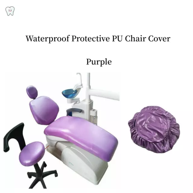 Dental Chair Parts Cover Seat Sleeves Waterproof Protective PU Lether Purple