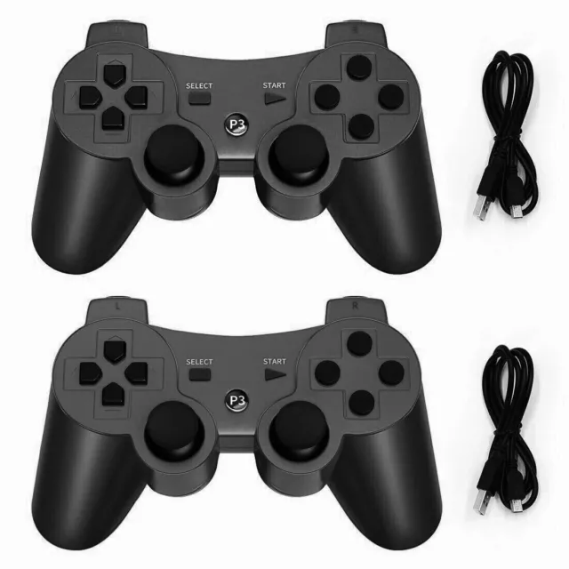 2x Wireless Bluetooth Video Game Controller Pad For PS3 Playstation 3,Black