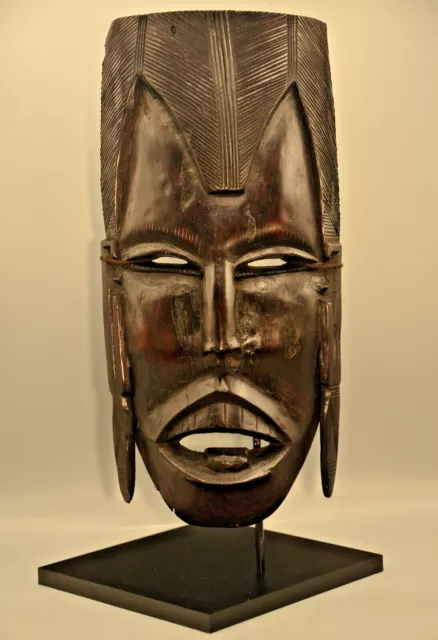 Antique Original Ivory Coast Oceanic Carved African Tribal Mask Masque Sculpture