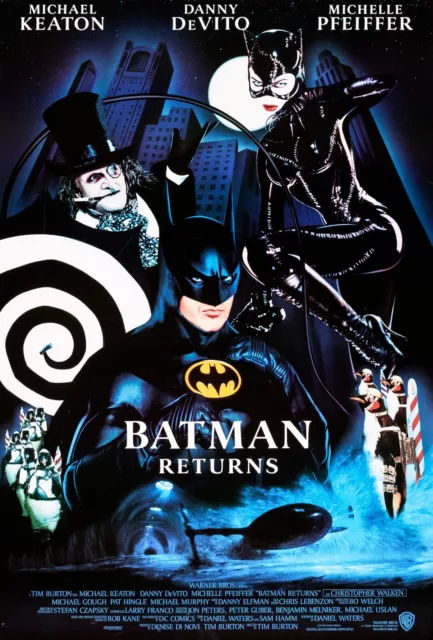 1992 Batman Returns Movie Poster 11X17 Michael Keaton Penguin Catwoman 🐧🦇🍿