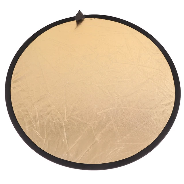 Riflettore di luce pieghevole 24"/60 cm per fotografia 2in1 oro e sil_H7